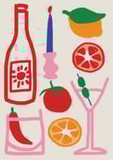 Arty Birthday Card - Wine - Summer - Cocktails created by Hello August Studio