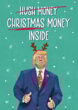 Funny Christmas Card - Donald Trump - Hush Money created by Silky Rose Design