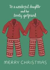 Cute Christmas Card - For Daughter And Her Girlfriend - Matching Pyjamas created by Oh Halibut