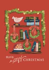 Cute Christmas Card - Cosy Christmas - Bookshelves created by Julep and Trubbs