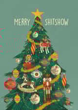 Funny Christmas Card – Merry Shitshow - Christmas Tree created by Kasia Cards