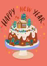 Cute New Year Card - Christmas Pudding - Holly created by Krafty Kitsune