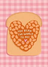 Funny Valentines Card - Beans On Toast - Pun created by Studio Mads