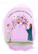 Arty Thinking Of You Card - You Deserve To Be Happy - Flowers created by Mind Over Letter