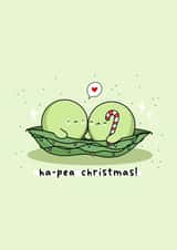 Cute Christmas Card - Pea Pun - Kawaii created by Rosalie Perl