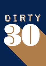 30th Birthday Card, Dirty 30, for him, funny created by Kerry Allen