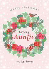 Pretty Christmas Card - Lovely Auntie - Floral Wreath created by Michelle Fiedler Design