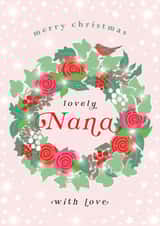 Pretty Christmas Card - Lovely Nana - Floral Wreath created by Michelle Fiedler Design