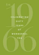 Classic 60th Birthday Card - Est. 1966 Celebrating Sixty Years of Wonderful You created by Yay Days