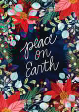 Arty Christmas Card - Festive Florals - Peace On Earth created by Tracey Coon | Noonday Design