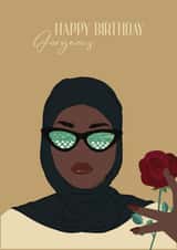 Pretty Birthday Card - Hijabi - Gorgeous created by Rich Girl Paper