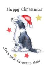 Cute Christmas Card - Collie Dog - Favourite Child created by Kate Garrett