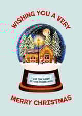 Cute Christmas Card - Snow Globe - Snowy Cabin created by Folio | Ian Owen