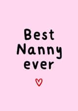 Cute Birthday Card - For Nanny - Best Nanny Ever created by Amy (Hedgecards)