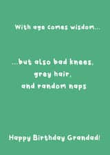 Funny Birthday Card - For Grandad - Old Age Wisdom created by @Laura Lonsdale Designs