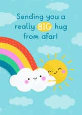 Cute Miss You Card - Long Distance - Really Big Hugs From Afar created by Jess Moorhouse