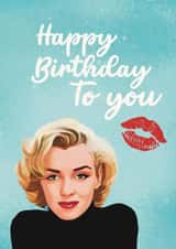 Fun Birthday Card - Marilyn Monroe - Lipstick Kiss created by Giddy Kipper