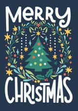 Classic Christmas Card - Tree And Wreath created by Natalia Gonzalez