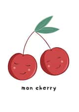 Cute Anniversary/Valentines Day Card - Mon Cherry - Cherries created by Georgie Richards