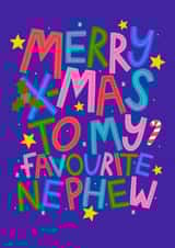 Cute Christmas Card - For Nephew - Typography created by Ludicrous Prints