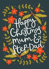 Pretty Christmas Card - Mum And Step Dad - Festive Florals created by Abbie Imagine