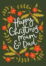 Pretty Christmas Card - Mum And Dad - Festive Florals created by Abbie Imagine