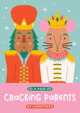 Cute Christmas Card - For Parents - Nutcracker And Mouse created by Joanne Hawker