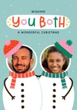 Personalised Christmas Photo Card created by Joanne Hawker - Cute Christmas Card - Both Of You - Snowmen