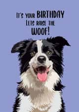 Funny Birthday Card - Border Collie - Lets Raise The Woof! created by BB Designs