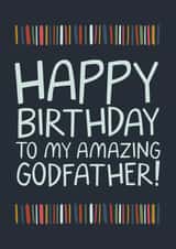 Classic Birthday Card - For Godfather - Typography created by Laurent Collective