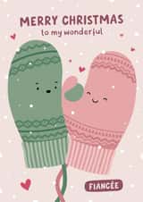 Cute Christmas Card - For Fiancée - Mittens created by Fliss Muir