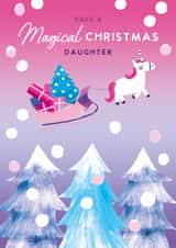Cute Christmas Card - For Daughter - Unicorn created by Holly Fox