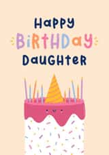 Cute Birthday Card - For Daughter - Sprinkles Cake created by Joanne Hawker