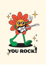 Fun Just Because Card - You Rock! - Flower created by Little Prints By Emma