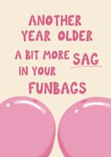 Funny Birthday Card - Another Year Older A Bit More Sag In Your Funbags - Balloons created by Giddy Kipper