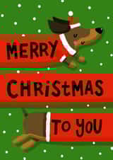 Cute Christmas Card - Sausage Dog - Festive created by Nicola Watson
