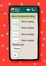 Funny Christmas Card - Mum Texting - Mobile Phone created by Nicola Watson