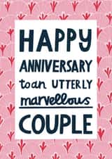 Pretty Anniversary Card - Marvellous Couple created by Alice Mole Illustration
