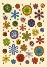 Retro Just Because Card - Flowers - Funky Pattern created by racwo_shows