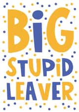 Funny Leaving Card - Big Stupid Leaver - Typography created by Lucy Maggie Designs