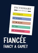 Cheeky Birthday/Christmas Card - Pictionary - For Fiancée created by Quinton cards