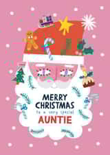 Cute Christmas Card - For Auntie - Santa Claus Beard created by Alice Mole Illustration
