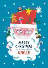 Cute Christmas Card - For Uncle - Santa Claus Beard created by Alice Mole Illustration