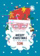 Cute Christmas Card - For Son - Santa Claus Beard created by Alice Mole Illustration