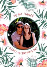 Personalised Valentines Day Photo Card created by Evie Garnett Designs - Pretty Valentine's Day - For Fiancé - Watercolour Floral