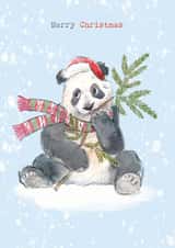 Cute Christmas Card - Panda illustration - Merry Christmas created by Paper Shed Design