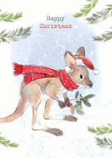 Cute Christmas Card - Kangaroo Illustration - Happy Christmas created by Paper Shed Design
