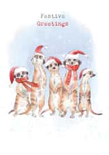 Cute Christmas Card - Meerkats Illustration - Festive Greetings created by Paper Shed Design
