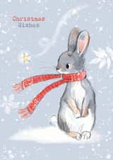 Cute Christmas Card - Rabbit Looking At Star - Christmas Wishes created by Paper Shed Design