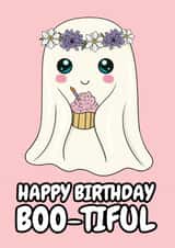 Cute Birthday Card - Ghost - Boo-Tiful created by @Cupsie's Creations